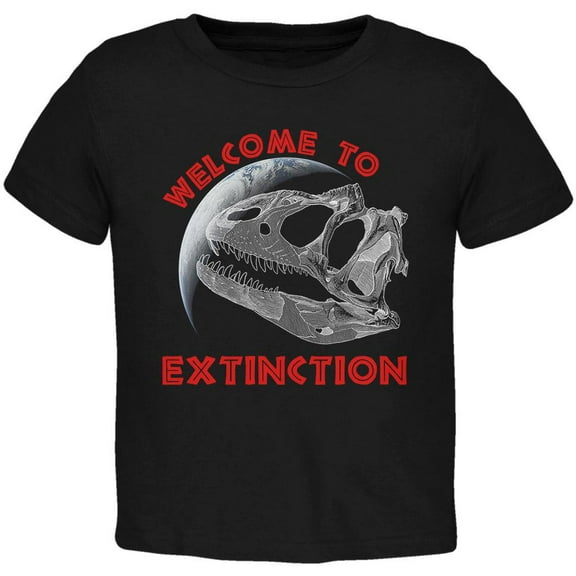 Earth Day Dino Dinosaur Fossil Welcome To Extinction Toddler T Shirt Black 3T