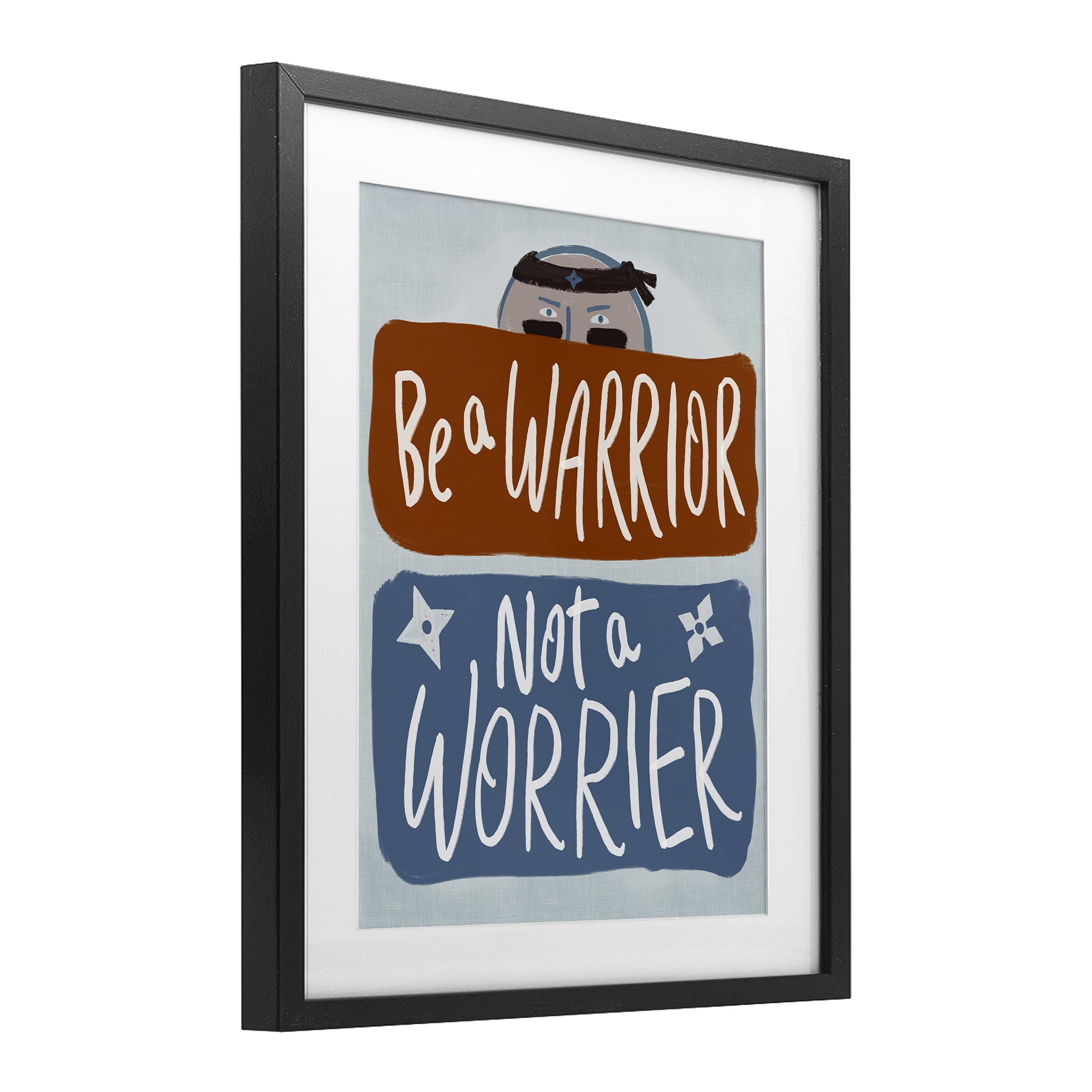 Stupell Industries Warrior Not Worrier Black Framed Print Under Glass, design by Connie Summers
