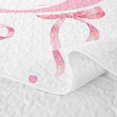 thumbnail image 5 of Manfei Pink Letter Print D Quilt King,Cute Coquette Bow King Coverlet Set,3 Pieces,1 Bedspread and 2 Pillowcases, 5 of 7