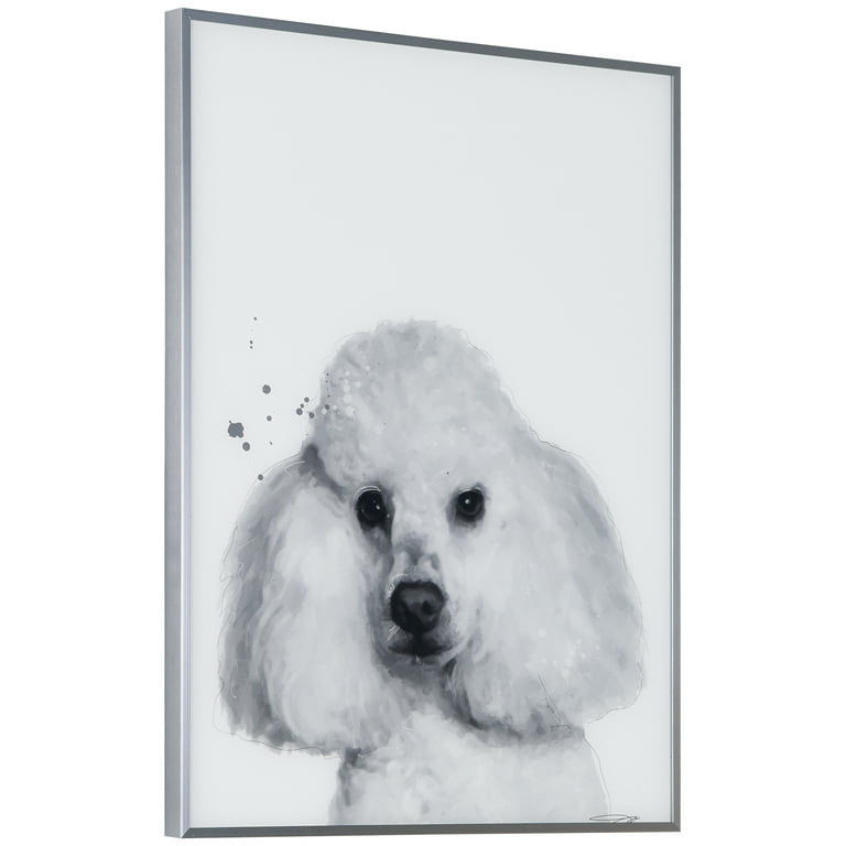 Empire Art Direct Dalmatian Pet Paintings on Printed Glass Encased with A  Black Anodized Frame, 24 x 18 x 1