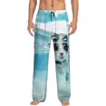 thumbnail image 5 of Mens Pajama Pants, Swimming Cat Goggles Soft Sleep & Lounge Pants for Men, Cuteness Casual PJ Bottoms Pants with Pockets, 5 of 7