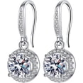 thumbnail image 2 of 925 Sterling Silver Drop Earrings for Women - Gold Dangle Earrings, Wedding Jewelry Gift for Brides, 2 of 3