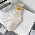 thumbnail image 2 of Yuanlong Womens Vintage Stripe Athletic Crew Socks Cotton Knit Soft Breathable Casual Sport Running Socks, 2 of 3