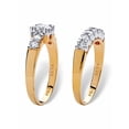 thumbnail image 3 of PalmBeach Jewelry 2 Piece 2.23 TCW Round Cubic Zirconia Bridal Ring Set in 18k Gold-Plated, 3 of 6