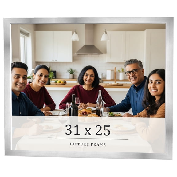 31x25 Frame Silver Real Wood Picture Frame Width 0.75 inches | Interior Frame Depth 0.5 inches |