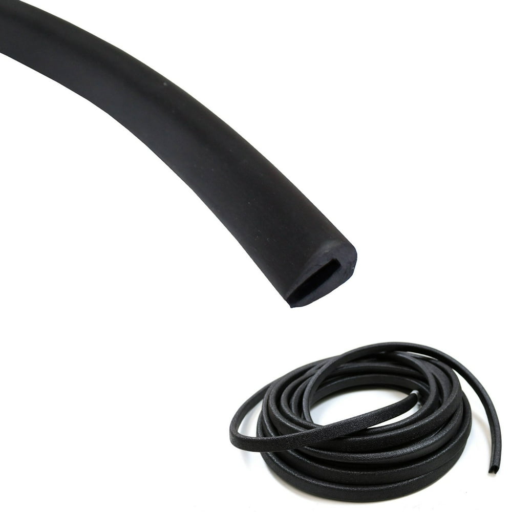0.5 in X 0.3 in Flexible Durable Rubber Edge Trim Black U Channel