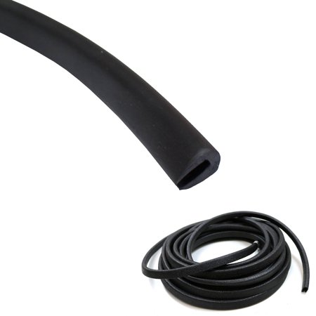 0.5 in X 0.3 in Flexible Durable Rubber Edge Trim Black U Channel Flexible Protector (50ft)