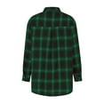 thumbnail image 5 of 2025 Clearance! 50% Off Clear! asdoklhq Clearance Coats Under $10.00 Plus Size,Women's Spring And Autumn Lapel Top Loose Casual Buttoned Long Sleeve Plaid Shirt Jacket, 5 of 8