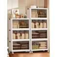 thumbnail image 3 of IRINNA Storage Bins with Lids - Folding Storage box with Doors and Wheels, Collapsible Plastic Storage Bins for Closets, Stackable Storage Organizer, Storage Containers for Closet, 3 of 5