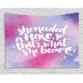 thumbnail image 1 of Feminist Tapestry, Inspirational Female Hero Themed Hand-Drawn Style Lettering on Watercolor Effect, Wall Hanging for Bedroom Living Room Dorm Decor, 60W X 40L Inches, Multicolor, by Ambesonne, 1 of 2