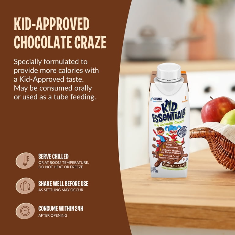 Boost Kid Essentials Nutritional Drink, Chocolate, 8.01 fl oz, 24