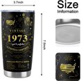 thumbnail image 6 of 50th Birthday Gifts for Men Women Friends Vintage 1973 Tumblers 50 Year Old Birthday Supplies Vintage 1973 Back in 1973 Old Time Information Stainless Steel Vacuum Insulated Tumblers 20 oz, 6 of 6