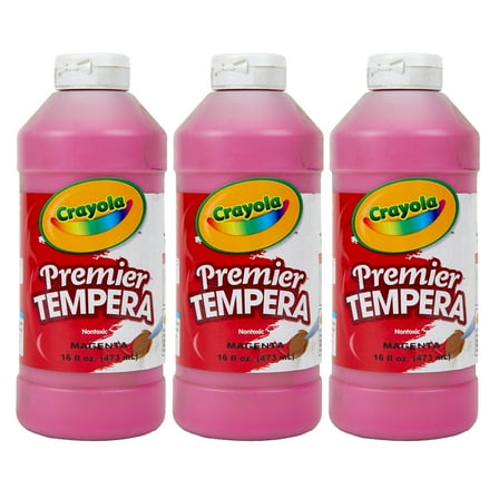 Crayola Premier Tempera Paint, 16 oz, Magenta, Pack of 3