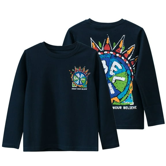 Esaierr Toddler Boys Cotton T-Shirt Kids Long Sleeve T-Shirt Comfortable Autumn Winter Tee for 5-14Y