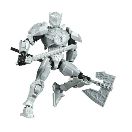 Titan 13 Robot Action Figure, Action Figure Set,Titan Robot Movable Action Figure,3D Printed Figure Articulated,Full Body Mechanical Doll,Birthday Gift Light Gray