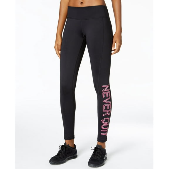 Ideology Women's Never Quit Graphic Leggings (XXL, Noir)