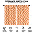 thumbnail image 2 of Blackout Kids Curtains,Orange and White Wavy Checkerboard Pattern Childrens Insulated Curtains Set Of 2,Bedroom Essentials,Toddler Room Decor 52"x84", 2 of 5