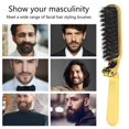 thumbnail image 2 of Mans Beard Brush Hair Styling Comb Foldable Pocket Hair Brush Shaving Brush Hairdressing Brush Shaving Tool for Salons Gold, 2 of 4