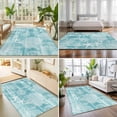 thumbnail image 4 of 3'x5' Area Rugs, Turquoise Coastal Indoor Outdoor Area Rug for Living Room Bedroom, Nautical Coral Starfish Shell Seahorse Ocean Washable Bathroom Rugs Kitchen Floor Carpet Mats Home Decor Aesthetic, 4 of 8