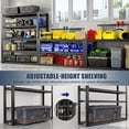 thumbnail image 6 of 84''H Garage Shelving Unit, Black Storage Shelf, 5 Tiers Storage Racks, Free Standing Heavy Duty Metal Adjustable Shelves, 6 of 6