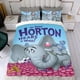 thumbnail image 4 of ¡Horton Escucha a Quién! Conjunto de sábanas temático, trío de piezas, cómodo y amigable con la piel, diseño único, regalo de decoración para el hogar para familiares, amigos y fans,173cm *218cm, 4 of 6