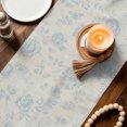 thumbnail image 3 of Table Runners 70 Inches Long Dress Scarves, Vintage Blue Bow Farmhouse Coffee/Dining/Kitchen Table Decor, Holiday Table Runner, Farmhouse Roses Floral Stripes 13x70 Inch, 3 of 9