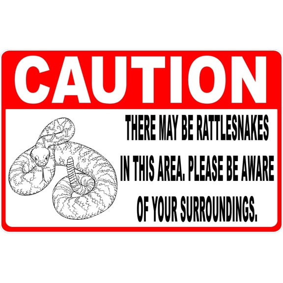 Caution There May Be Rattlesnakes in Area Sign
