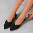 thumbnail image 2 of NOKIO Women’s Suede Pointed Toe Casual Shoes Fashion Solid Color Shallow Flat Shoes Comfortable Low Heel Slip-Resistant Everyday Footwear, 2 of 8