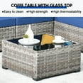 thumbnail image 6 of Vcatnet 6 Pieces Patio Furniture Outdoor Sectional Sofa Wicker Conversation Set with Coffee Table for Garden,Poolside,Navy blue, 6 of 7