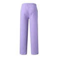 thumbnail image 4 of Men's Wide Leg Sweatpants Baggy Casual Drawstring Waist Joggers Lounge Sweat Pants with Pockets Light Purple XL, 4 of 6