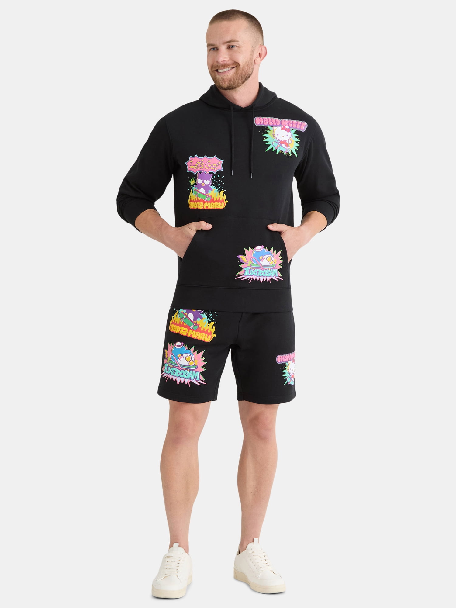 Hello Kitty and Friends Men's and Big Men's Front Back Graphic Hoodie, Sizes XS-3XL
