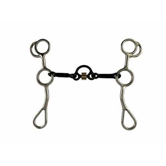 Showman Stainless Steel Junior Cow Horse Bit w/ 5" Sweet Iron Mouth & Correction Port