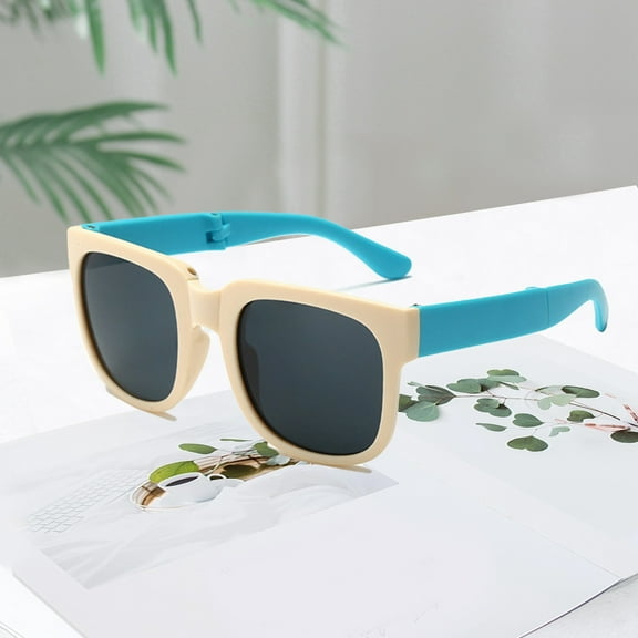 Mdesiwst Candy Color Folding Clear Vision Kids Sunglasses Lovely Square Frame Boys Girls Sunglasses Fashion Accessories