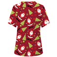 thumbnail image 3 of Pntutb Blusa de manga corta con cuello en V para mujer, uniforme con bolsillos estampados de Navidad Pntutb Pntutb-1314, 3 of 3