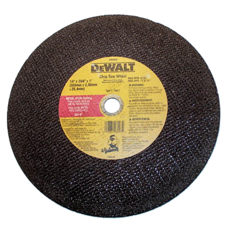 DeWalt DW8003 14" x 7/64" 1" metal stud cutting chop saw wheel DEWALT