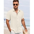 thumbnail image 2 of COOFANDY Mens Short Sleeve Button Down Shirt Lightweight Casual Shirts for Vacation Shirts, 2 of 6