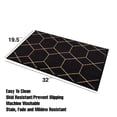 thumbnail image 4 of Kitchen & Bathroom Mat, Hexagon Geometric Design Slip Resistant Backing, Black, 19.5''X32'', 4 of 5