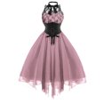 thumbnail image 3 of Vestido de corsé gótico sin mangas para mujer estilo victoriano, con retazos de encaje, estilo vintage, estilo punk, para cóctel y fiesta, 3 of 5