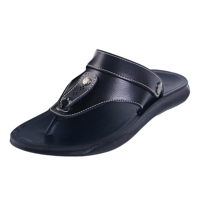 Leozcaa Mens Slides Soft Cushion Sport Sandals Plantar Fasciitis Arch Support Open Toe Summer Slippers