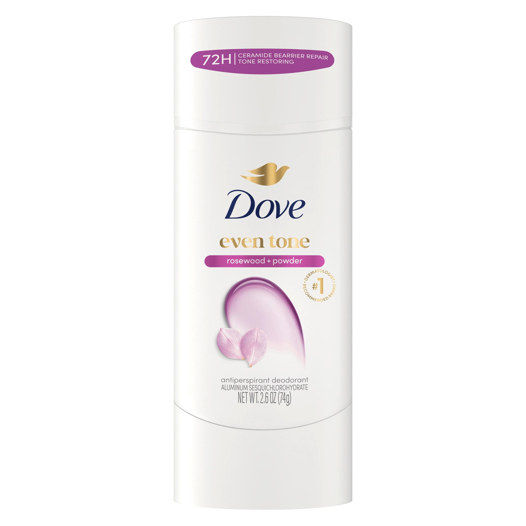 Dove Antiperspirant Deodorant Stick For Uneven Skin Tone Rosewood & Powder 48-hour Odor And Sweat Protection ,2.6 oz