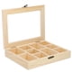 thumbnail image 1 of Caja de madera sin terminar con compartimentos para organizar joyas, caja de almacenamiento de joyas de madera DIY con tapa, 1 of 7