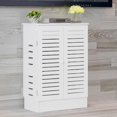 thumbnail image 1 of WiFi Router Modem, Desktop WiFi Router Storage Box, Modem Rack Router Cover Power Strip and Cable Management Hider Organizer, Router Cabinet for Office and Home (White, 31.5" L × 10" W × 27.5" H), 1 of 7
