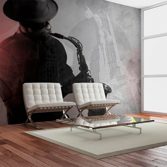 Tiptophomedecor Music Wallpaper Wall Mural - Playing The Sax