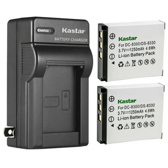 Kastar 2-Pack Battery and AC Wall Charger Replacement for MINOX 02491-0028-01 PRIMA DS8330-1 REVUE 02491-0028-01 Ricoh 02491-0028-00 02491-0028-01 ROLLEI 02491-0028-00 02491-0028-01