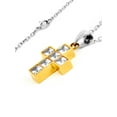 thumbnail image 3 of ELYA Jewelry Women's Polished Cubic Zirconia Cross Gold Plated Steel Necklace - 19", 3 of 4