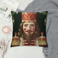 thumbnail image 2 of GOSMITH  Merry Christmas Nutcracker Decorative Throw Pillow Cover, Xmas Tree Cartoon Wooden Soldier Toy Porch Patio Outdoor Home Decor, Winter Holiday Women Girl Gifts Couch Cushion Case, 2 of 5