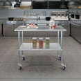 thumbnail image 6 of AmGood 48" Long x 24" Deep Stanless Steel Work Table with Casters | Mobile Metal Table, 6 of 9
