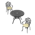 thumbnail image 2 of FFZ 3-Piece Set Of Cast Aluminum Patio Furniture With Beige Cushions, 2 of 6