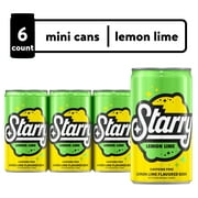 Starry Lemon Lime Soda Pop, 7.5 fl oz, 6 Pack Mini Cans