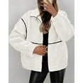 thumbnail image 7 of PRETTYGARDEN Fleece Jacket Women Sherpa Oversized Zip Up Fall Jackets Winter Coats Faux Fur Warm Outwear Fashion Clothing, 7 of 7